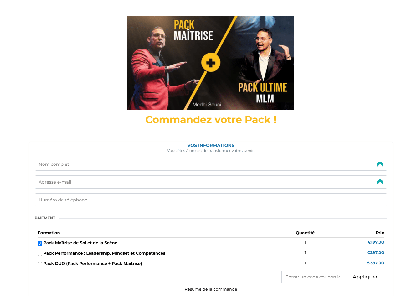 page paiement
